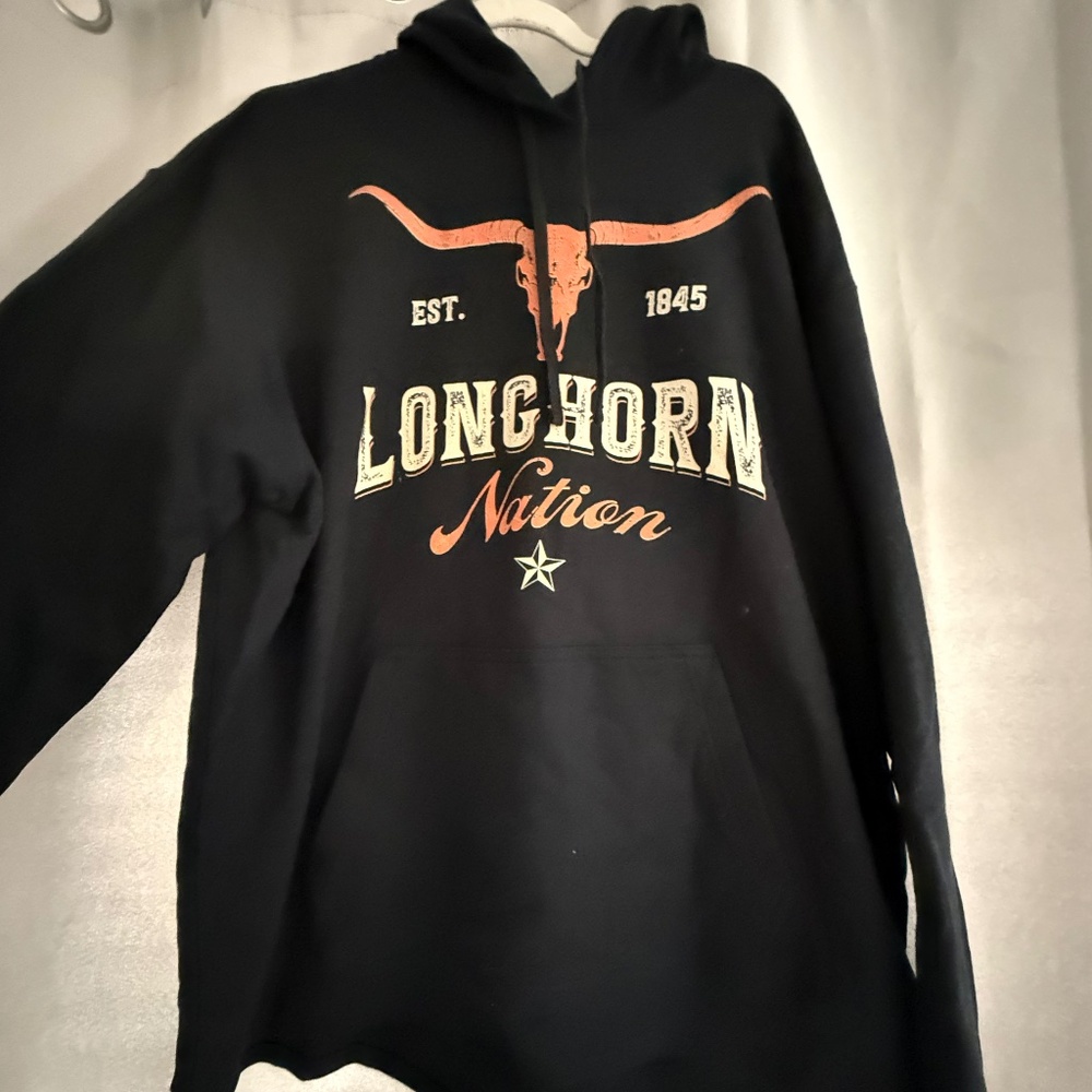 NWT Texas Longhorn Nation Hoodie Sweatshirt - Men’s 2XL, Black